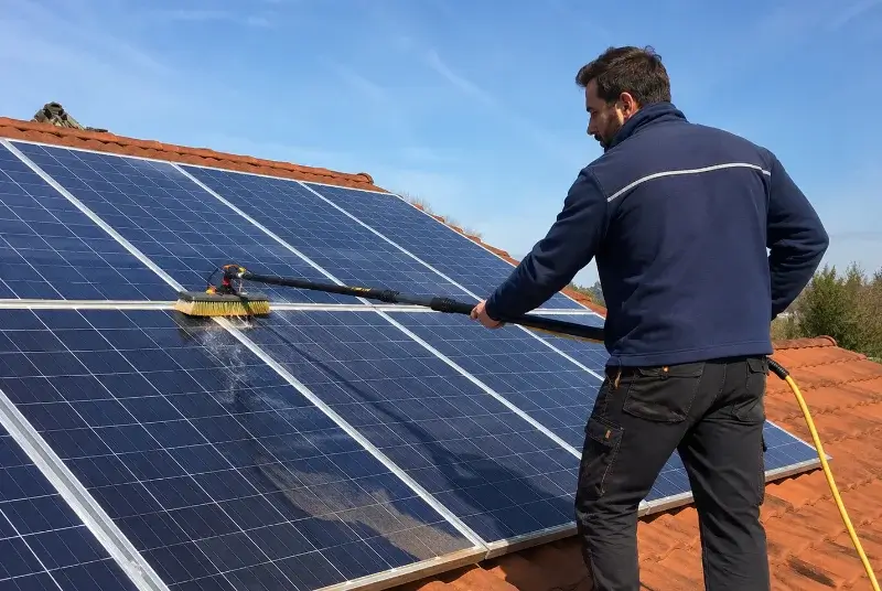 Nettoyage et entretien de panneaux solaires au Perréon